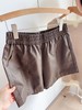 老米优品/无论美式复古文艺穿搭都少不了宝藏单品！《复古柔软皮短裤》🍂松紧腰不挑身材，全内衬，好品质！K230921A 商品缩略图1
