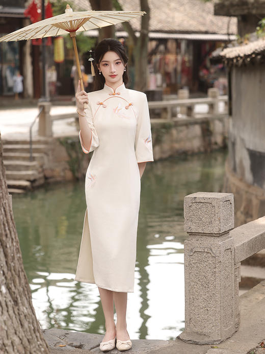 改良国风气质，日常修身雪尼尔旗袍XL-23319 商品图0