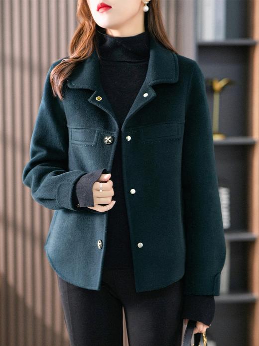 原形毛呢外套女秋冬季2023新款双面呢羊绒大衣小个子短款呢子大衣 商品图3
