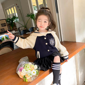 【舒适透气！女童学院风棒球服】秋季新款 女童韩版学院风刺绣外套 翻领棒球服，透气面料，舒适不紧束，时尚翻领，别具风味。ry