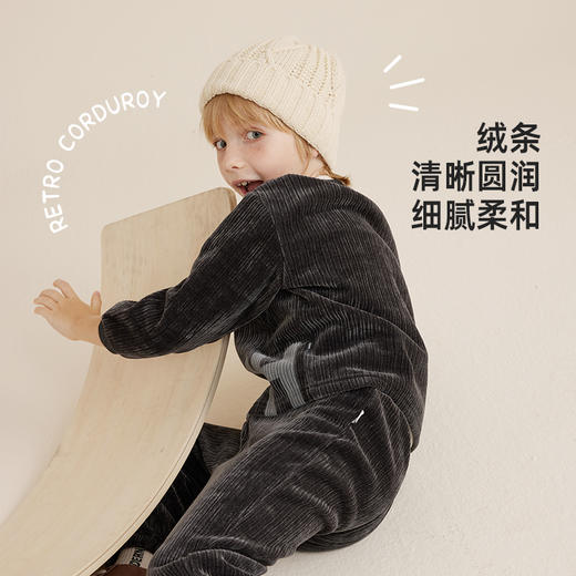 【柔软灯芯绒】儿童复古灯芯绒休闲印花套装PQTZ2304 商品图3