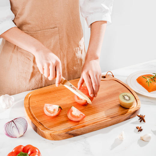 神田| 绣渤意钛金系列小菜切三德刀水果刀 礼盒装 商品图5