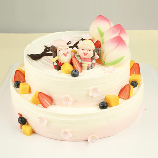 【寓意美好】万寿福桃多层多磅数蛋糕，福星寿桃藏满鲜果与布丁，恭祝万寿无疆（6P399/9P699\15P899/30P1399/40P1799） 商品图0