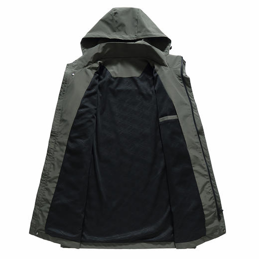 【新款DWN】大依优型大码风衣迷彩系夹克休闲外套加肥加大上衣胖子可拆卸帽男装 商品图3