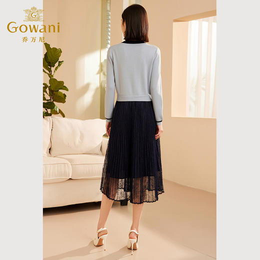 乔万尼连衣裙新款女早秋气质长袖高级感针织显瘦ET3M769 商品图4