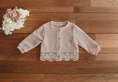 【开衫式设计，时尚百搭！】韩版女童宝宝婴幼儿花边空调衫ins休闲防晒衣开衫外套百搭开衫lm 商品图4