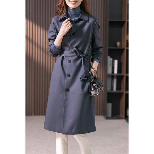 原形风衣外套女2023秋季新款中长款韩系风格高级感宽松休闲大衣 商品图3