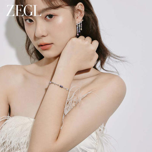 ZEGL设计师多巴胺系列彩色锆石手链女轻奢小众精致高级冷淡风手饰 商品图2