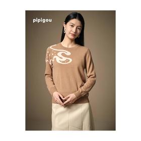 3楼 皮皮狗女式羊绒圆领提花套衫