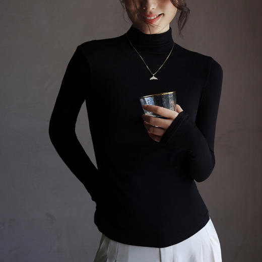 【润肤保湿防干燥！羊绒蛋白打底衣】防风防寒，温润软糯，时尚半高领，防静电，内搭外穿兼具。长袖半高领打底衫女秋冬季内搭上衣秋衣 商品图2