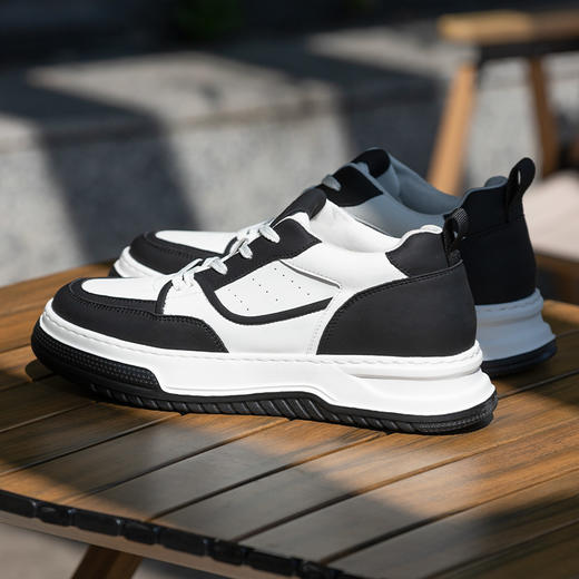 男士增高鞋男6cm休闲牛皮板鞋内增高男鞋真皮百搭透气 商品图3