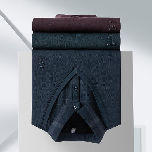 【假两件】【新款DPS】大依优型大码加绒长袖Polo衫假两件弹力加肥加大胖子上衣男士T恤肥佬打底男装 商品图1