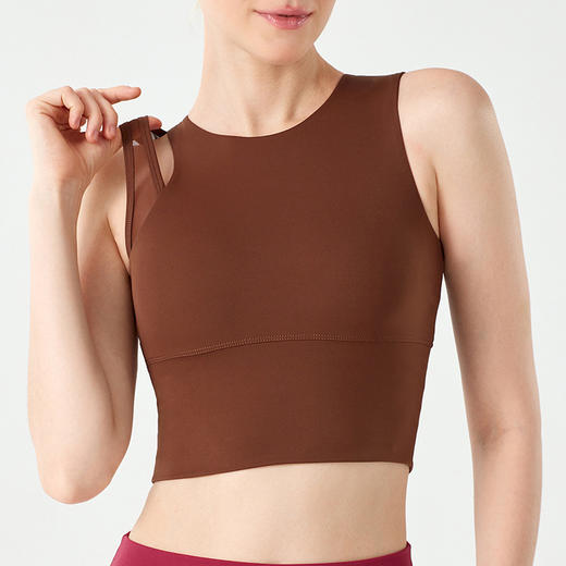 高强度防震运动内衣女单肩带网纱跑步美背一体式固定杯瑜伽背心女BM 00 MZ-115 商品图1