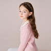 mettekids女童100%羊绒衫2023秋冬新款粉色麻花针织打底儿童毛衣 商品缩略图3