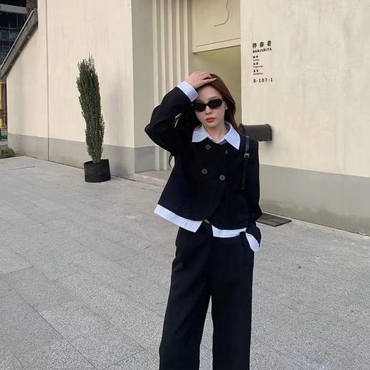 金蘑菇菇黑标时尚 温柔陷阱/醋酸气质休闲西装套装 通勤chicol 商品图4