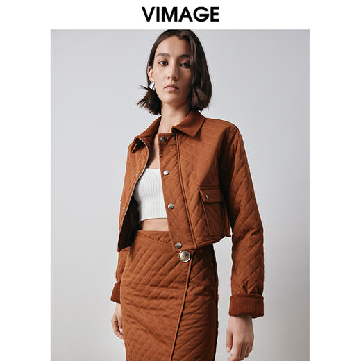 VIMAGE纬漫纪冬季新款时尚纯色短外套V2003624 商品图2