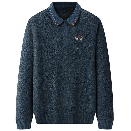 【新款DWP】大依优型大码翻领针织衫Polo衫加肥加大毛衣大号胖子宽松毛衫男装上衣打底T恤 商品图1