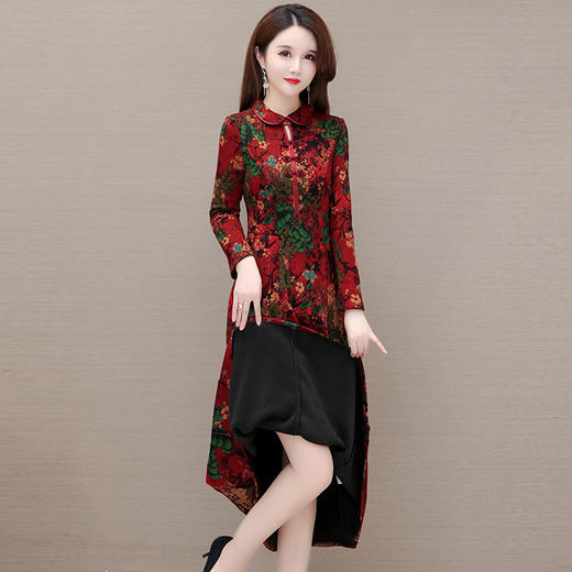 时尚气质，百搭长款连衣裙QYM-LRX-J22355-Y 商品图2