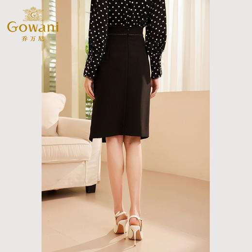 乔万尼半身裙女新款秋季高腰黑色职场高级感西装裙ET3D650 商品图4