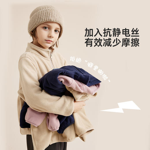 fx-【抗静电 保暖双面摇粒绒】儿童基础百搭摇粒绒外套PQWT2319 商品图4