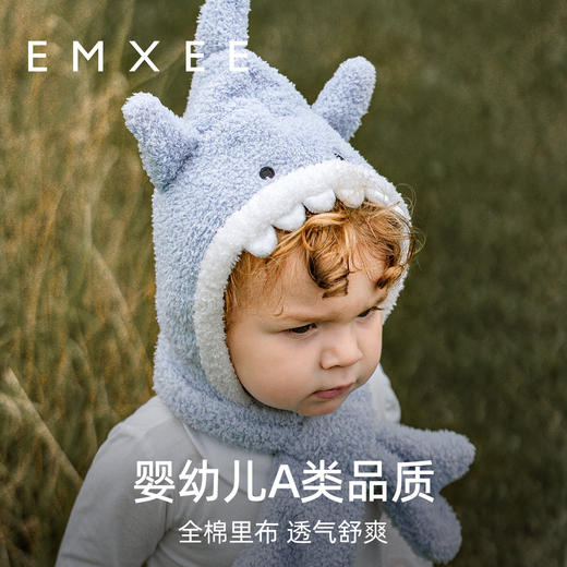 【母婴用品】嫚熙婴儿帽子秋冬款保暖可爱儿童护耳防风围脖帽男女宝宝 商品图3