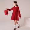 mettekids女童连衣裙2023秋冬新款洋气红色裙子儿童绵羊毛公主裙 商品缩略图2