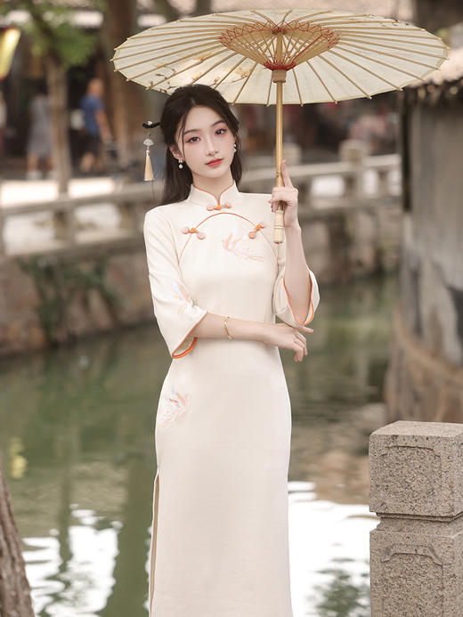 改良国风气质，日常修身雪尼尔旗袍XL-23319 商品图2