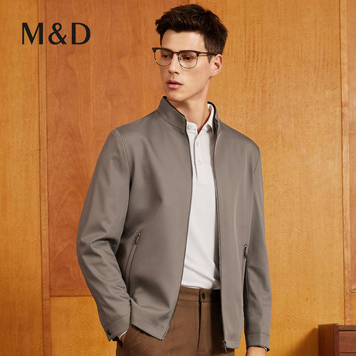 MD名盾男士立领夹克微弹秋季新品抗皱防风保暖干部商务行政外套 商品图2