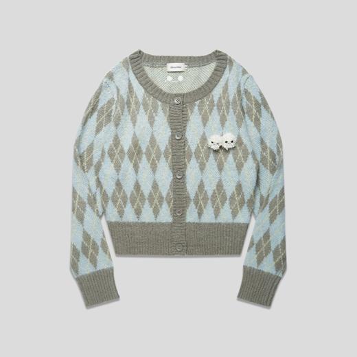 GOODBAI GOODEES菱格纹饰毛织开衫 商品图1