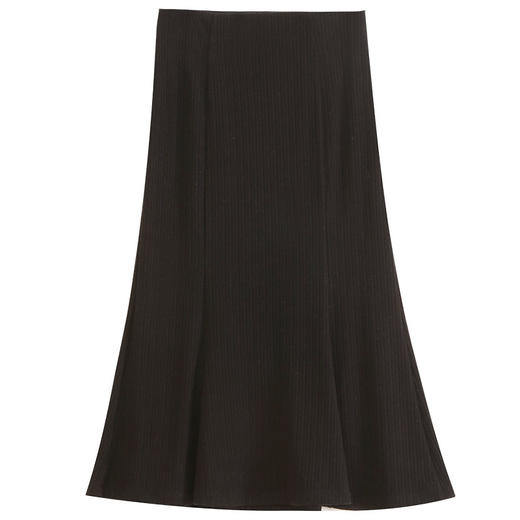 玳莎高腰针织鱼尾裙女2023年冬季新款保暖修身优雅黑色显瘦半身裙  DD34301 商品图4