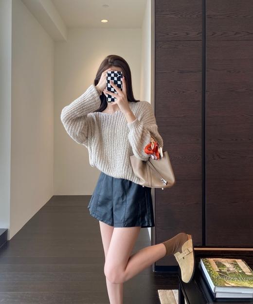 老米优品/无论美式复古文艺穿搭都少不了宝藏单品！《复古柔软皮短裤》🍂松紧腰不挑身材，全内衬，好品质！K230921A 商品图9