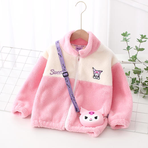 【个性十足！新款宝宝卡通衫】女大童女新款宝宝卡通衫奥利绒刺绣韩版拼接保暖加厚外套拉链，保暖加厚设计，让寒冷无处藏身。拉链设计，简约方便。ry 商品图3