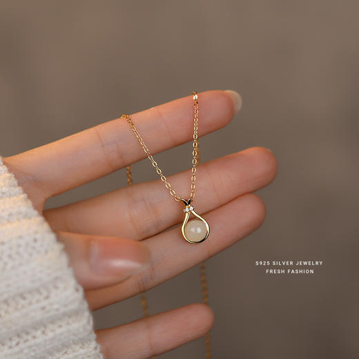 【夜未凉】S925银圆形和田玉项链【YXS-A3090】 商品图1