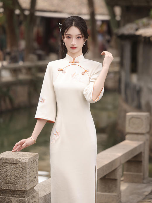 改良国风气质，日常修身雪尼尔旗袍XL-23319 商品图4