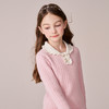 mettekids女童100%羊绒衫2023秋冬新款粉色麻花针织打底儿童毛衣 商品缩略图1
