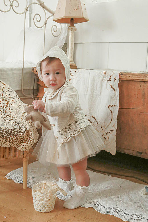 【开衫式设计，时尚百搭！】韩版女童宝宝婴幼儿花边空调衫ins休闲防晒衣开衫外套百搭开衫lm 商品图1