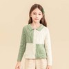 mettekids女童羊绒衫2023秋冬新款撞色拼接针织开衫儿童加厚毛衣 商品缩略图4