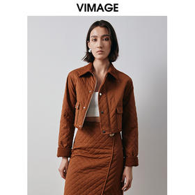 VIMAGE纬漫纪冬季新款时尚纯色短外套V2003624