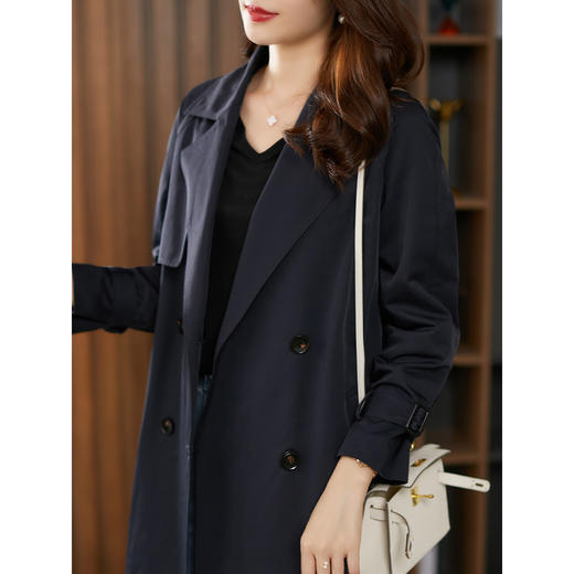 原形西装领风衣女中长款2023秋季新品气质显瘦韩版设计感时尚外套 商品图3