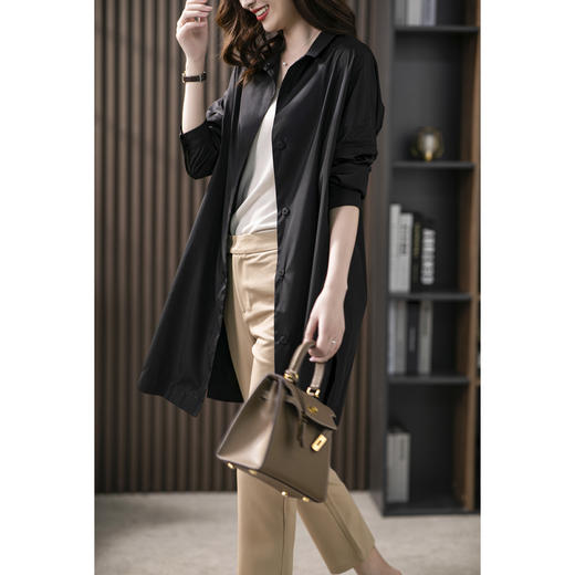 原形设计感中长款风衣女2023秋季新款韩版气质时尚宽松百搭外套 商品图0