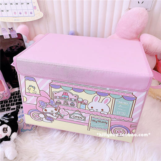 【三丽鸥大容量收纳箱】日式玉桂狗卡通库洛米可爱收纳箱，居家宿舍零食书本衣服收纳整理箱带盖 商品图11