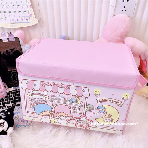 【三丽鸥大容量收纳箱】日式玉桂狗卡通库洛米可爱收纳箱，居家宿舍零食书本衣服收纳整理箱带盖 商品图3