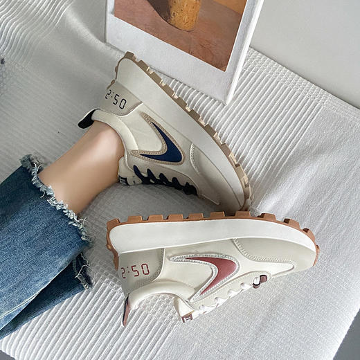 「两款配色！简约设计」2023秋季新款阿甘鞋女ins潮韩版学生休闲跑步鞋厚底老爹鞋 商品图1