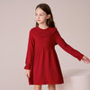 mettekids女童连衣裙2023秋冬新款洋气红色裙子儿童绵羊毛公主裙 商品缩略图4
