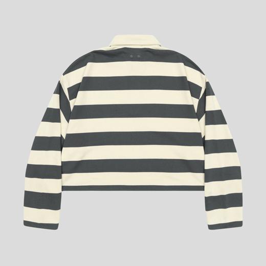 GOODBAI GOODEES刺绣logo条纹短款oversize长袖T恤 商品图4