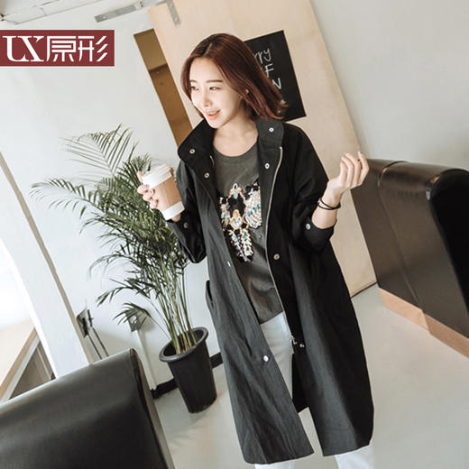 原形薄款风衣女中长款2023秋季新款韩版宽松时尚修身气质休闲外套 商品图1
