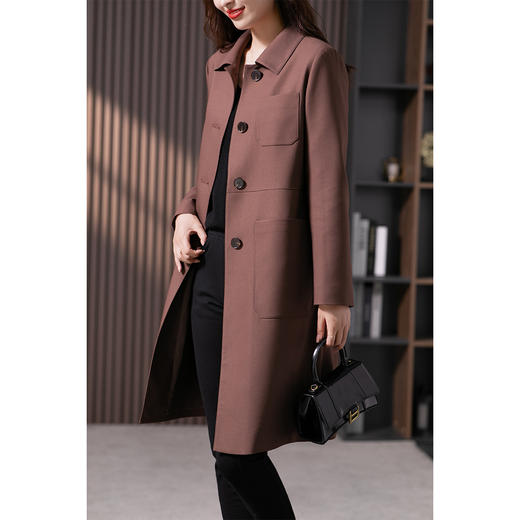 原形中长款风衣外套女2023秋季新款韩版气质减龄宽松休闲直筒大衣 商品图3