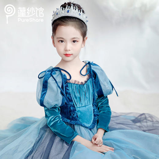 pureshare 灰姑娘公主裙女童连衣裙秋装洋气长袖公主大童新款-星辰公主裙 商品图4