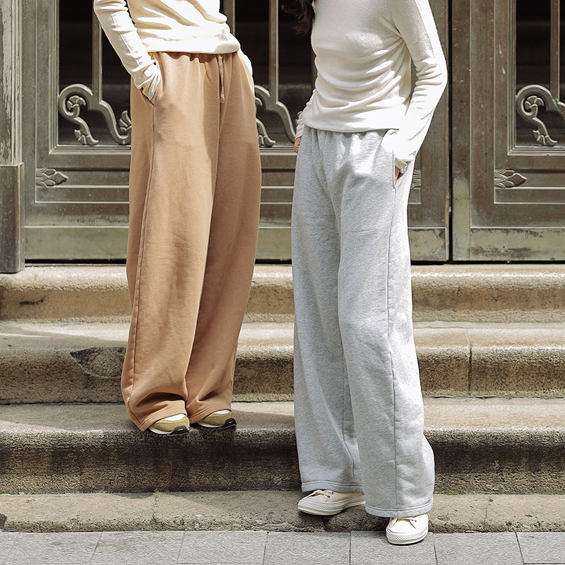 绽放724朵/秀场卫裤2023新款秋冬加厚镰刀裤100%长绒棉百搭休闲裤