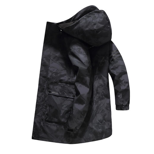 【新款DWN】大依优型大码风衣迷彩系夹克休闲外套加肥加大上衣胖子可拆卸帽男装 商品图7